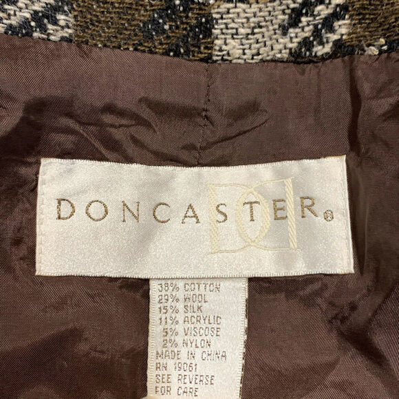 DONCASTER Brown Button Front Blazer Jacket Suit - Size 8 - Picture 4 of 12